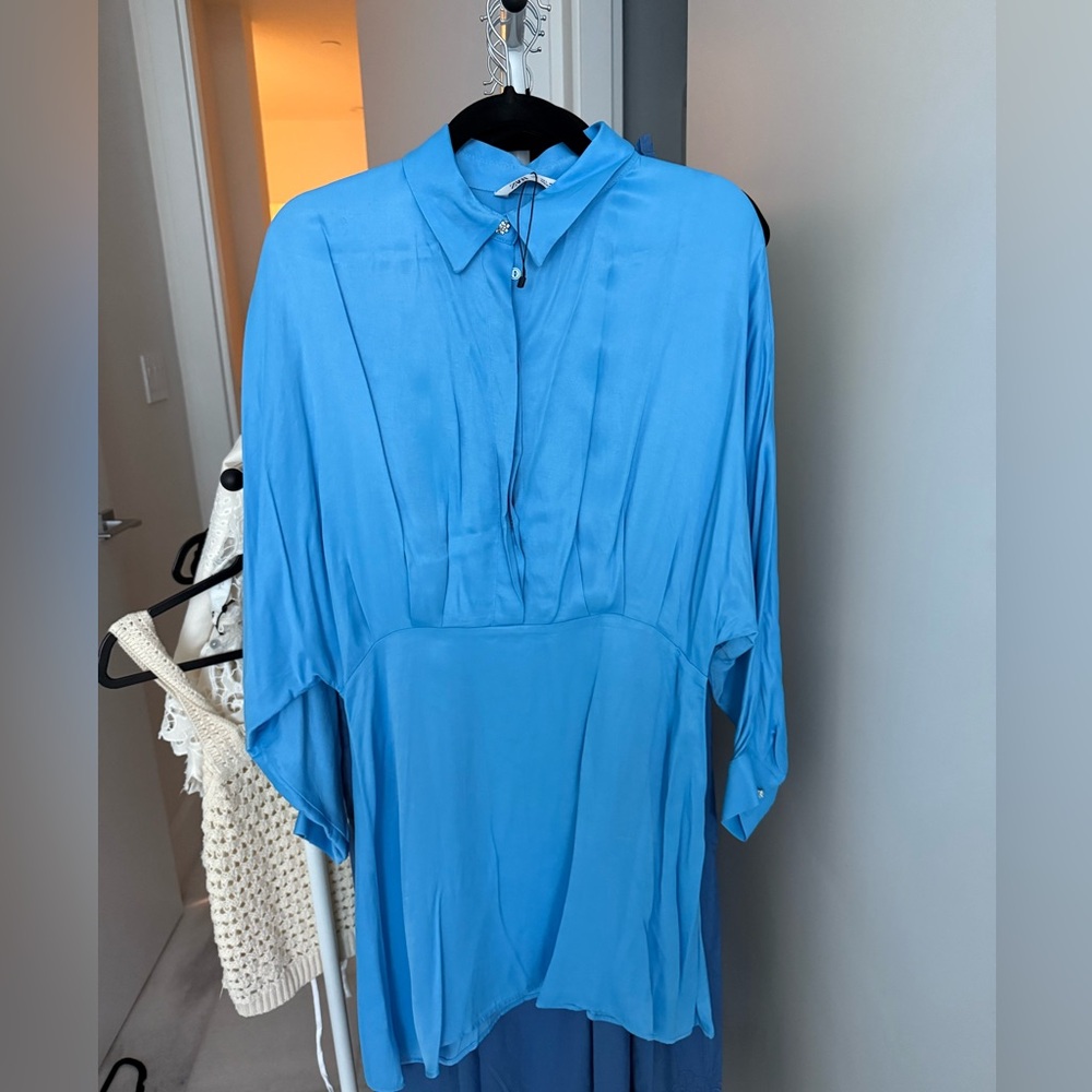 Zara mini dress with jewel button
